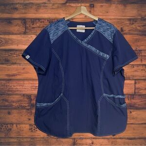 ScrubStar Active Blue Scrub Top 2XL